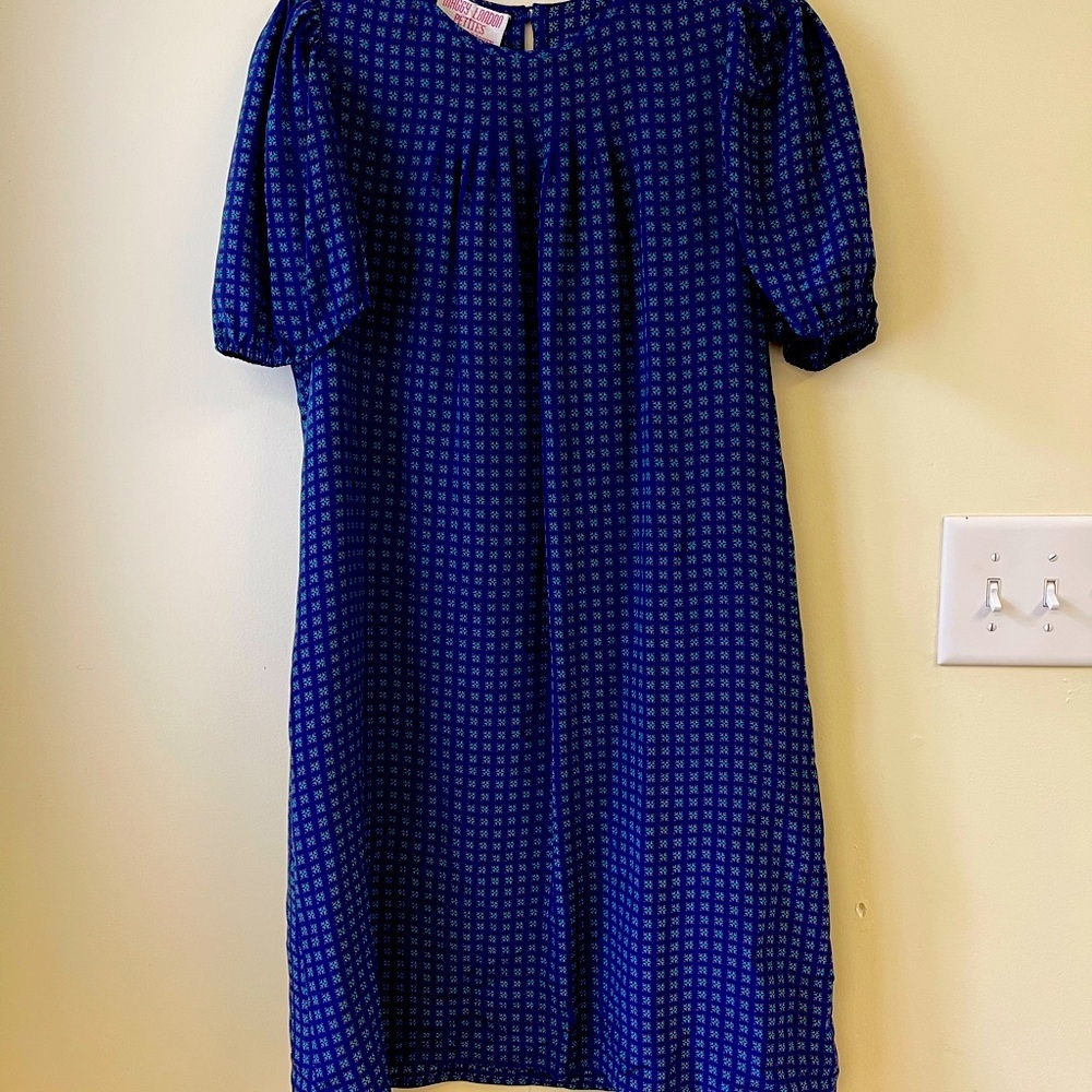 Vintage Maggie London 100% Silk Retro 70s Dress Small